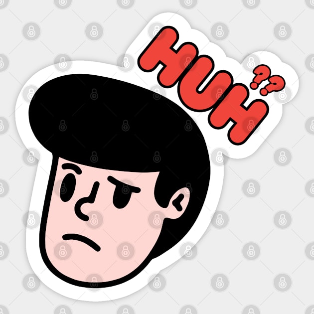 Huh Sticker by Curou Prints